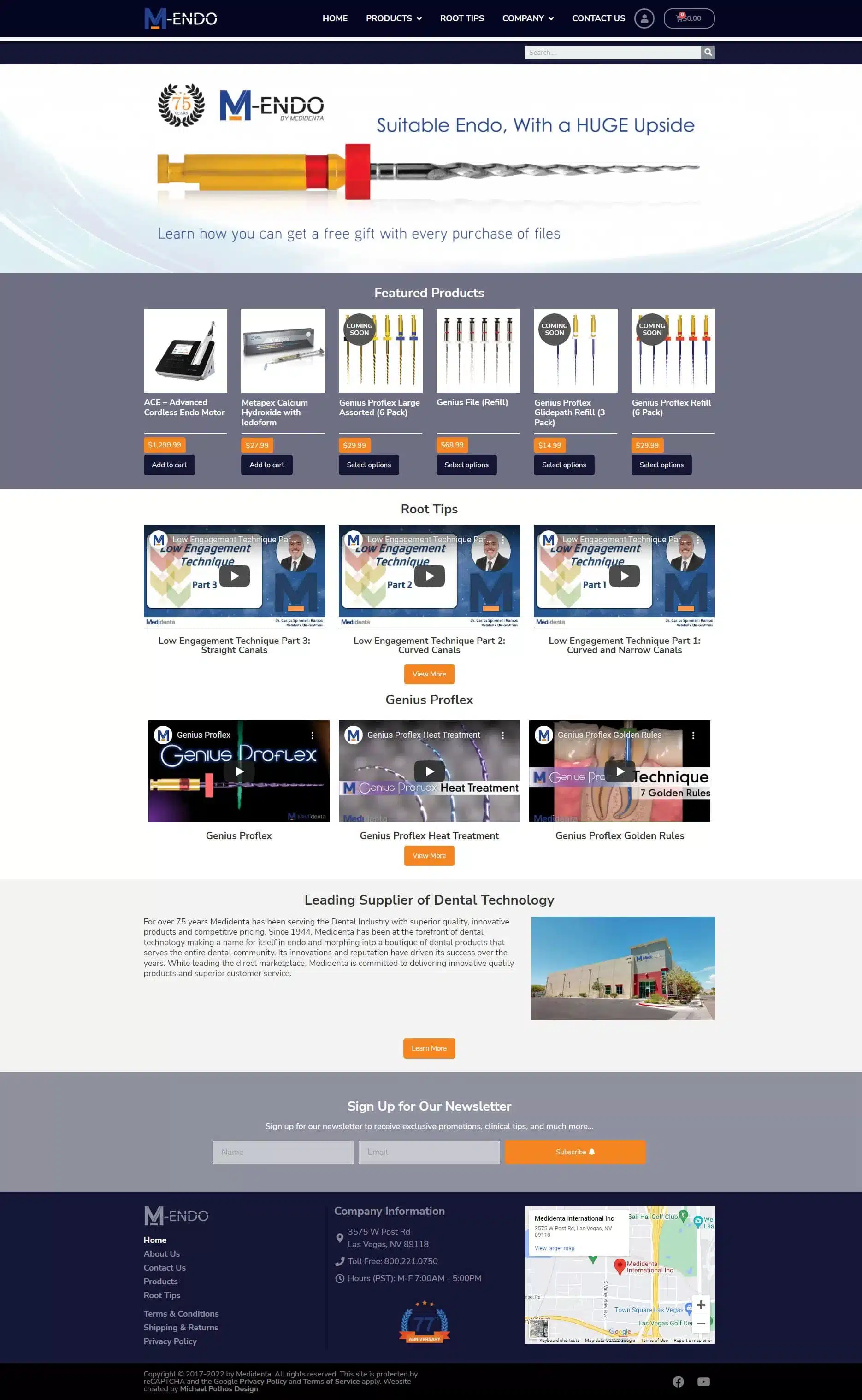 Dental Equipment Manufacturer Ecommerce Website